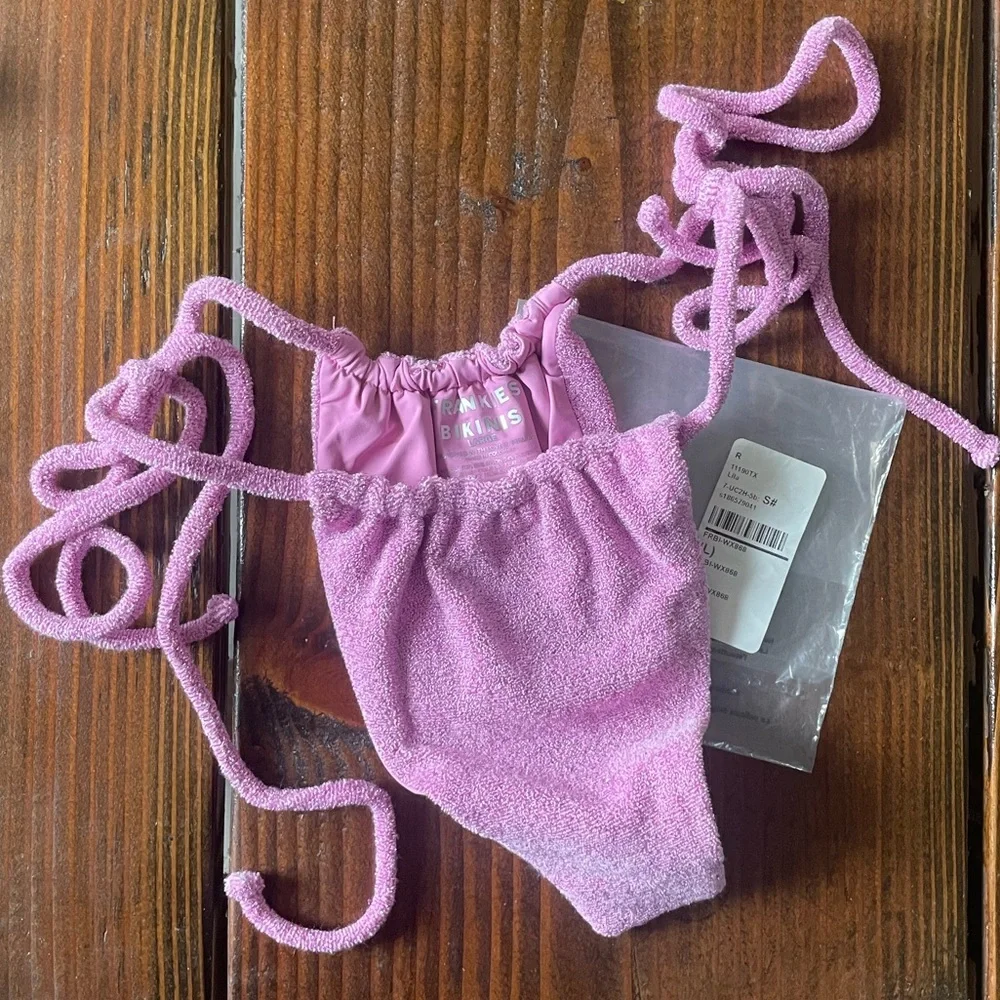 FRANKIES BIKINIS x REVOLVE NWT TIA TERRY BOTTOMS IN LILA